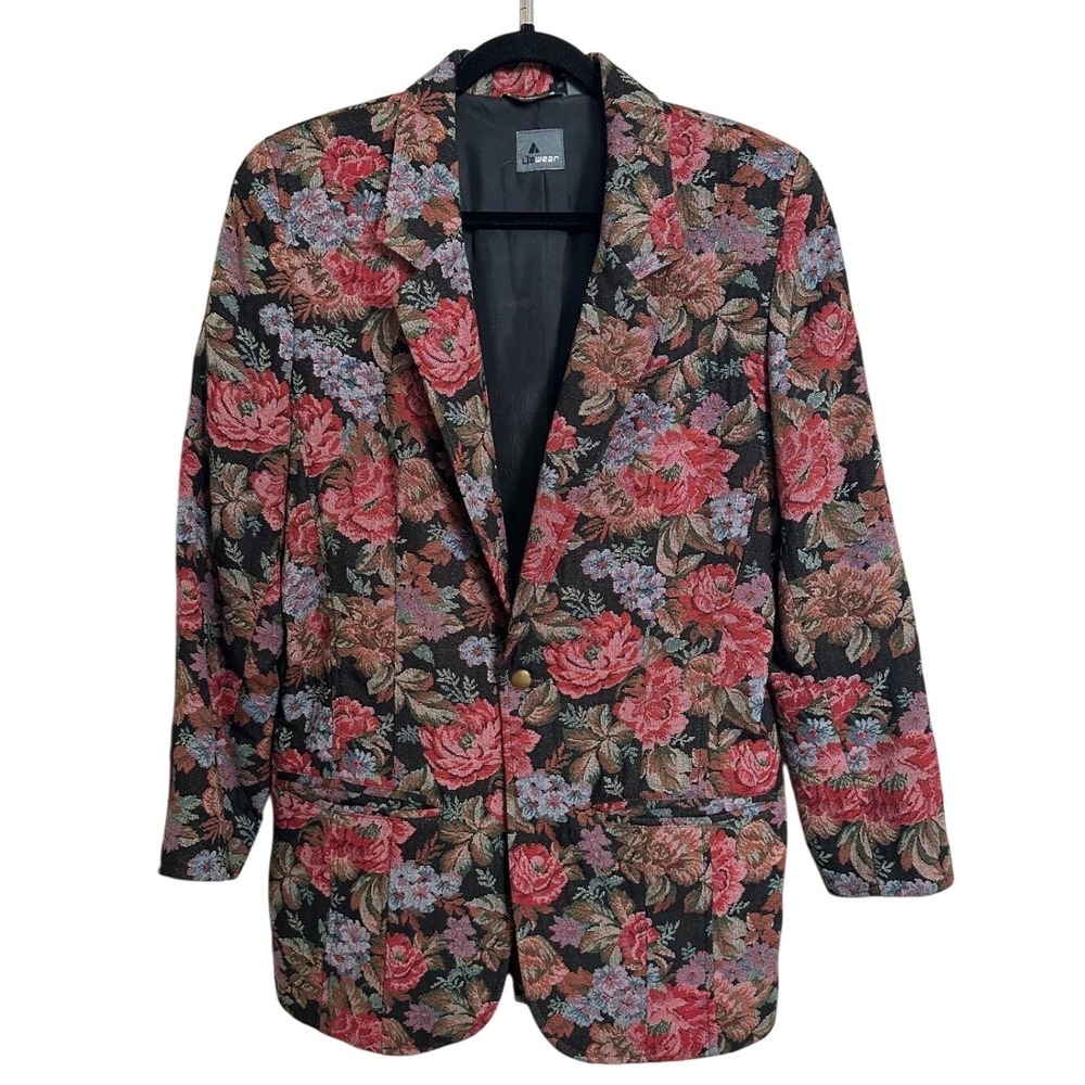 Vintage Lizwear Liz Claiborne Tapestry Floral Blazer Jacket – Size 8‎